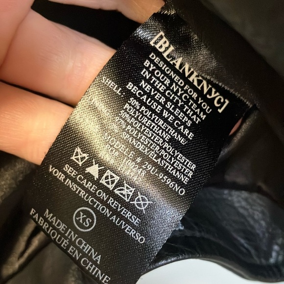 Blank NYC Black Vegan Leather Gold Jacket - Picture 5 of 7